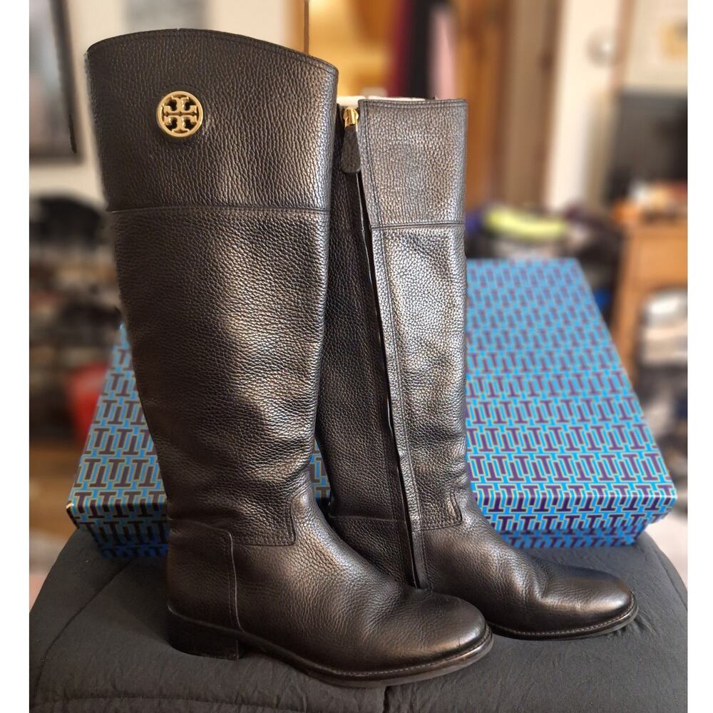 Tory Burch Black Heeled Boots - Picture 3 of 13